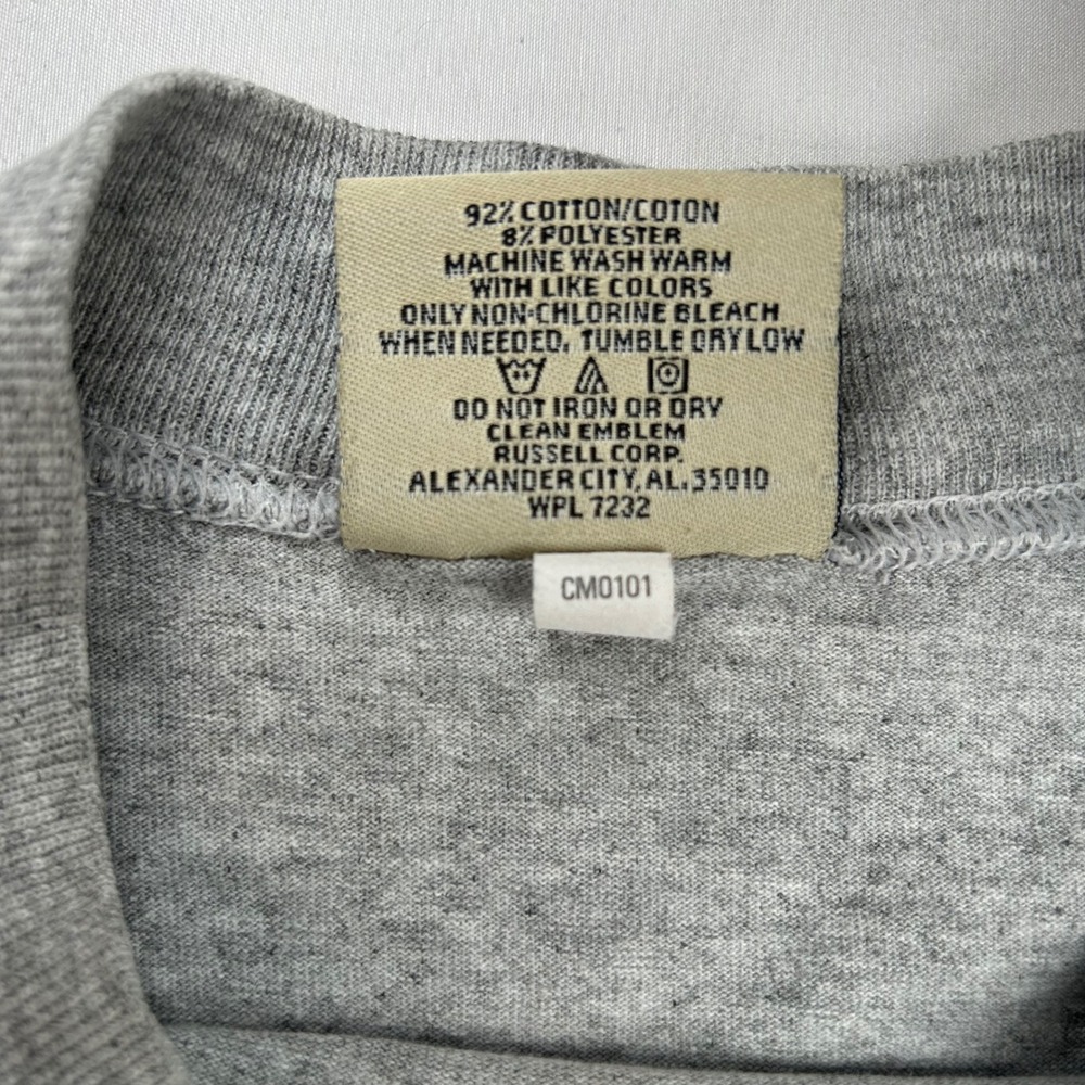 Vintage Russell Athletic Pro Cotton Long Sleeve Mock Neck Shirt Gray Mens M - Picture 7 of 8